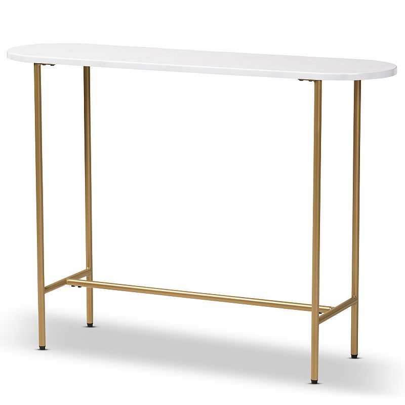 19707311 Baxton Studio Samuel Faux Marble Console Table, Wh sku 19707311