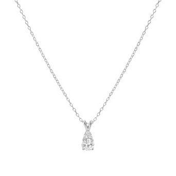 PRIMROSE Sterling Silver Cubic Zirconia Pendant Necklace