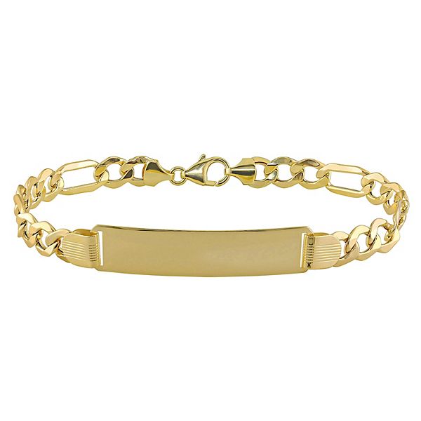 10kt Gold Initial Bracelet 007 x / White