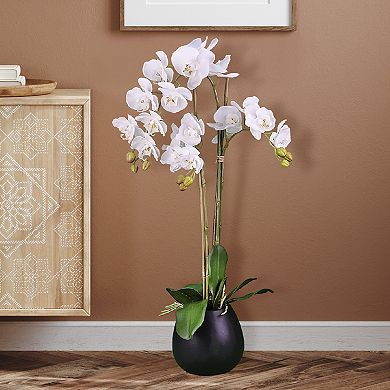 Designs by Lauren 32-in. Artificial White Orchid Floor Decor