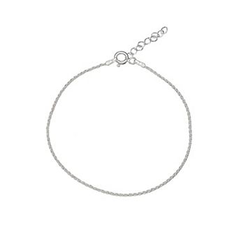 PRIMROSE Sterling Silver Rope Chain Anklet