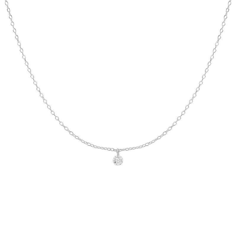 PRIMROSE Sterling Silver Cubic Zirconia Cable Chain Choker Necklace, Women