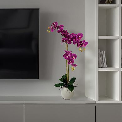 Designs by Lauren 32-in. Artificial Fushia Orchid Floor Decor