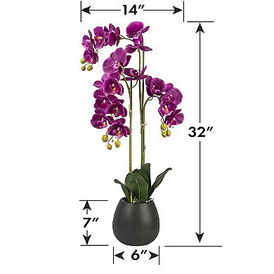 Designs by Lauren 32-in. Artificial Fuchsia Orchid Floor Decor
