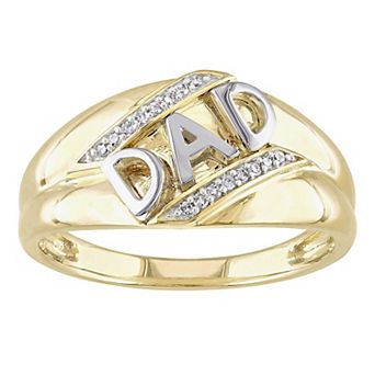 Stella Grace Men's 10k Gold Diamond Accent "DAD" Ring