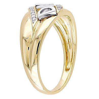 Stella Grace Men's 10k Gold Diamond Accent "DAD" Ring