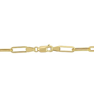 Stella Grace Men's 14k Gold Polished Paper Clip Chain Bracelet