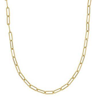 Stella Grace Men's 14k Gold Polished Paper Clip Chain Necklace