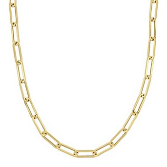 Stella Grace Men's 14k Gold Polished Paper Clip Chain Necklace