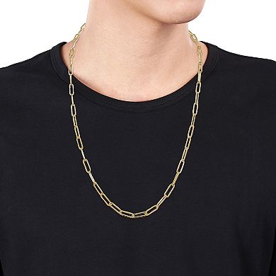 Stella Grace Men's 14k Gold Polished Paper Clip Chain Necklace