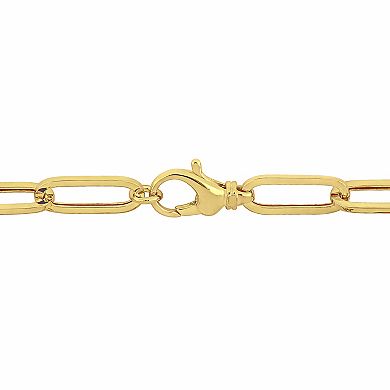 Stella Grace Men's 14k Gold Polished Paper Clip Chain Bracelet
