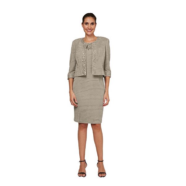 Women's Maya Brooke 2-Piece Crinkle Jacket & Sheath Dress