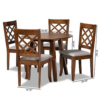 Baxton Studio Adara Dining Table & Chair 4-piece Set