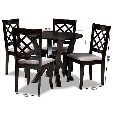 Baxton Studio Adina Dining Table & Chair 5-piece Set