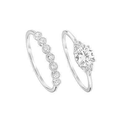 Set Di Anelli Luna E Sole In Argento 925 Con Zirconia – Anelli Impilabili Per Donna, Regalo Idea - 4