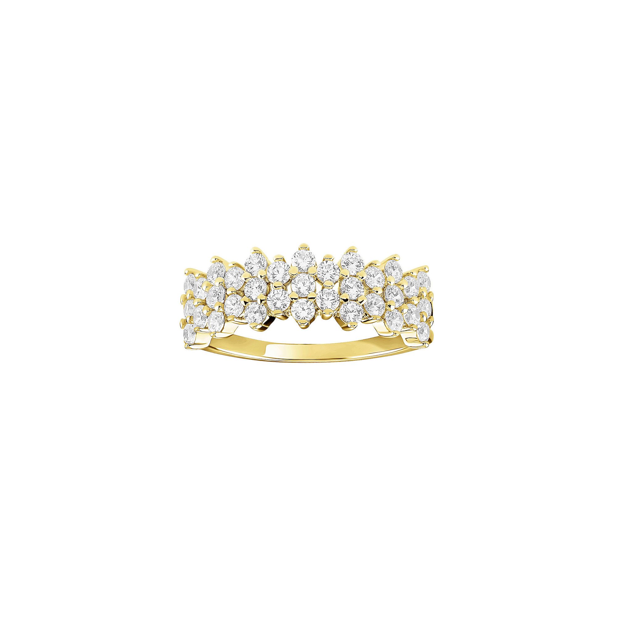 PRIMROSE Sterling Silver Cubic Zirconia Cluster Band Ring, Womens, Size: 7