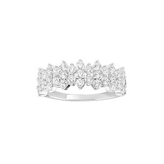 PRIMROSE Sterling Silver Cubic Zirconia Cluster Band Ring