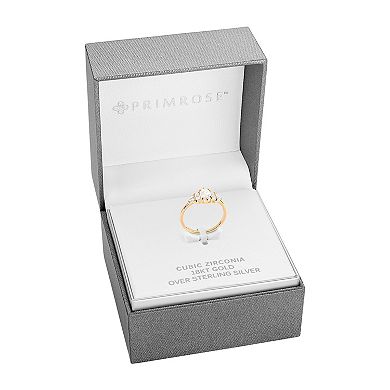 PRIMROSE Sterling Silver Cubic Zirconia & Opal Ring