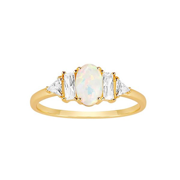 PRIMROSE Cubic Zirconia & Opal Ring