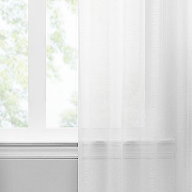 Vue Textured Voile Sheer Two Window Curtain Panels