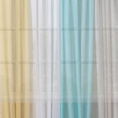 Vue Textured Voile Sheer Two Window Curtain Panels