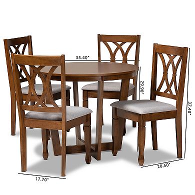 Baxton Studio Aggie Dining Table & Chair 5-piece Set