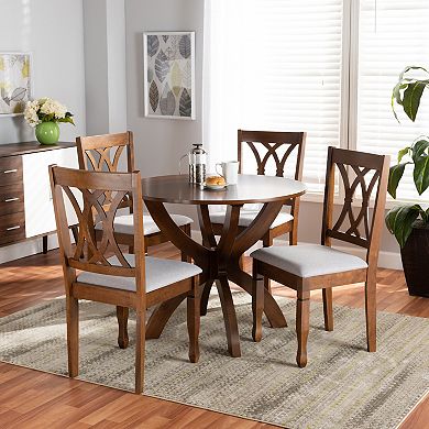 Baxton Studio April Dining Table & Chair 5-piece Set