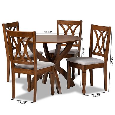 Baxton Studio April Dining Table & Chair 5-piece Set