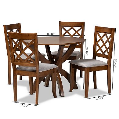 Baxton Studio Beth Dining Table & Chair 5-piece Set