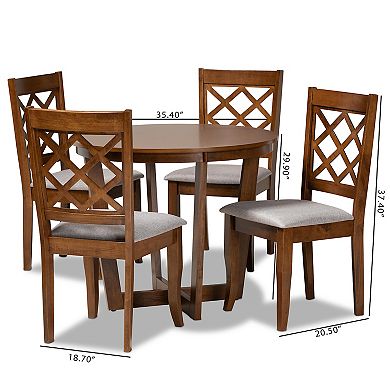 Baxton Studio Dayna Dining Table & Chair 5-piece Set