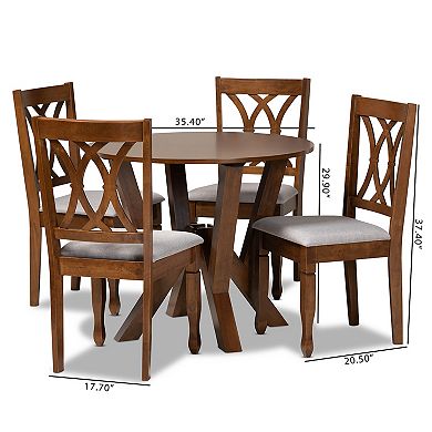 Baxton Studio Irene Dining Table & Chair 5-piece Set