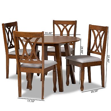 Baxton Studio Leon Dining Table & Chair 5-piece Set