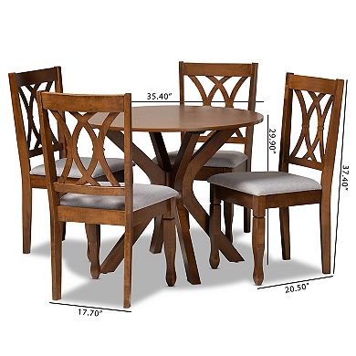 Baxton Studio Maya Dining Table & Chair 5-piece Set