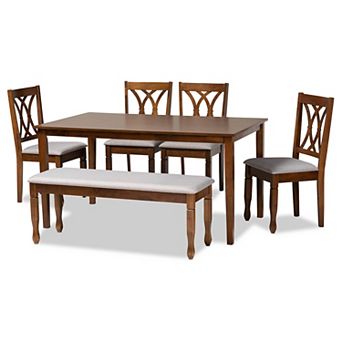 Baxton Studio Reneau Dining Table & Chair 6 pc Set