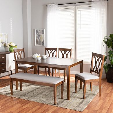 Baxton Studio Reneau Dining Table & Chair 6-piece Set