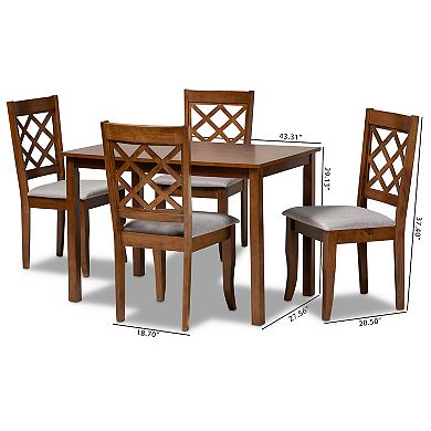 Baxton Studio Sari Dining Table & Chair 5-piece Set