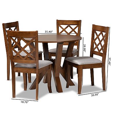Baxton Studio Zoe Dining Table & Chair 5-piece Set