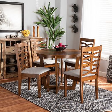 Baxton Studio Alicia Dining Table & Chair 5-piece Set