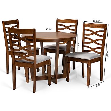 Baxton Studio Alicia Dining Table & Chair 5-piece Set