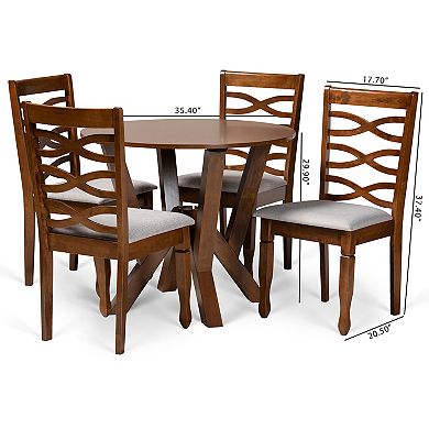 Baxton Studio Ariane Dining Table & Chair 5-piece Set