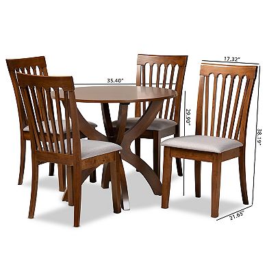 Baxton Studio Bailey Dining Table & Chair 5-piece Set