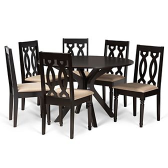 Baxton Studio Callie Dining Table & Chair 7 pc Set