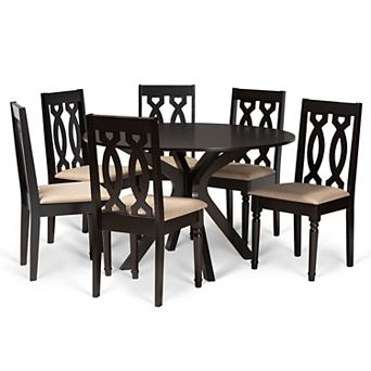 Baxton Studio Callie Dining Table & Chair 7 pc Set