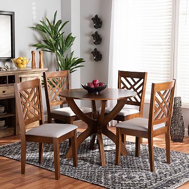Baxton Studio Edona Dining Table & Chair 5-piece Set