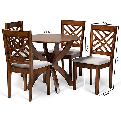 Baxton Studio Edona Dining Table & Chair 5-piece Set