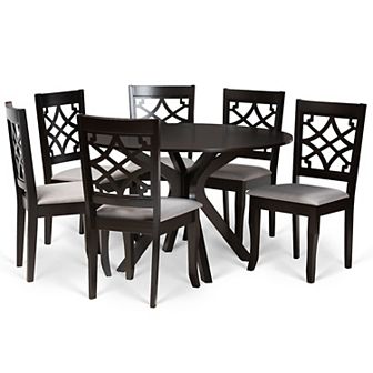 Baxton Studio Elena Dining Table & Chair 7 pc Set