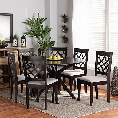 Baxton Studio Elena Dining Table & Chair 7-piece Set