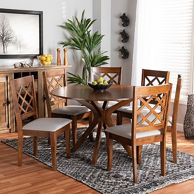 Baxton Studio Jana Dining Table & Chair 7-piece Set