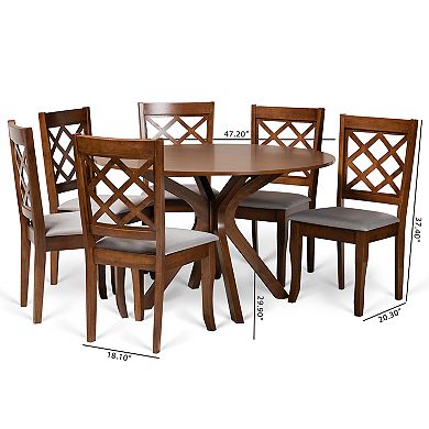 Baxton Studio Jana Dining Table & Chair 7-piece Set