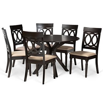 Baxton Studio Jessie Dining Table & Chair 7 pc Set